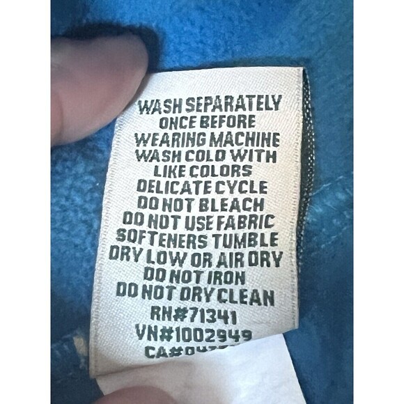 LL Bean Full Zip Blue Fleece‎ Jacket Mock Neck Recycled Polyester Women Size M - Picture 9 of 10